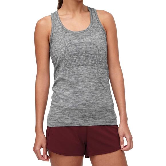 Lululemon Run with Heart Tech Racerback Gray Tank Top‎ Size 8 front logo - Picture 1 of 8